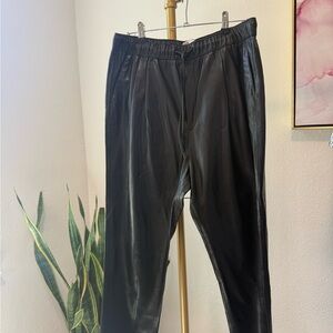 Zara Black Faux Leather Joggers